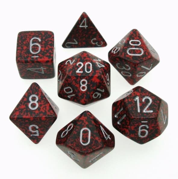 7 Dice Chessex SPECKLED SILVER VOLCANO SILVER 25344 Dadi immagine 1