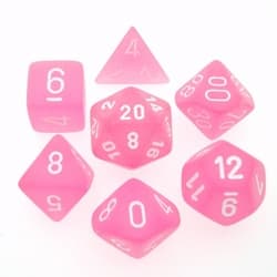7 Die Set Chessex  FROSTED PINK white Dice ROSA bianco Dadi Dado 27464
