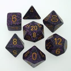 7 Dice Chessex SPECKLED HURRICANE GOLD 25317 Dadi