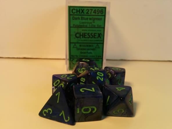 Set 7 Dadi Chessex Lustrous Dark Blue (27496) immagine 1